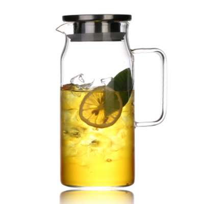 1500ml High Borosilicate Glass Jug pitcher water carafe With Fruit Iced Infuser lid and cups