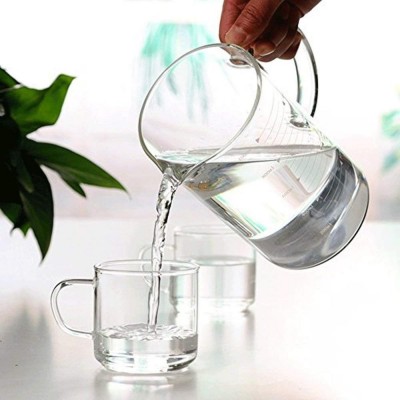 High Borosilicate Food Grade Glass Measuring Cup Pot Kettle 250 450 1000 ml