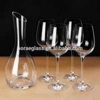 Europe style crystal glass wine decanter lead free wine decanter set with 4 crystal goblets