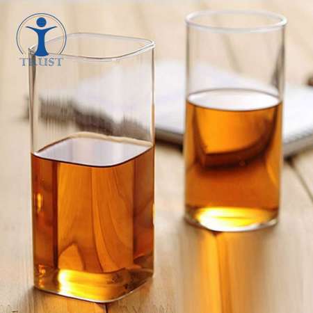 Wholesale Thick Base Creative Hand Made Clear Customized Logo Decal Square Beer Cup