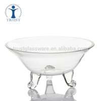 Wholesale Home Wedding Fashion Decoration China Factory Tableware Cheap Fancy Big Footed Glass 18cm Bowl