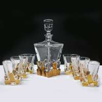 Bohemia Crystal Glass Whiskey Decanter Set 7pcs whiskey Glasses